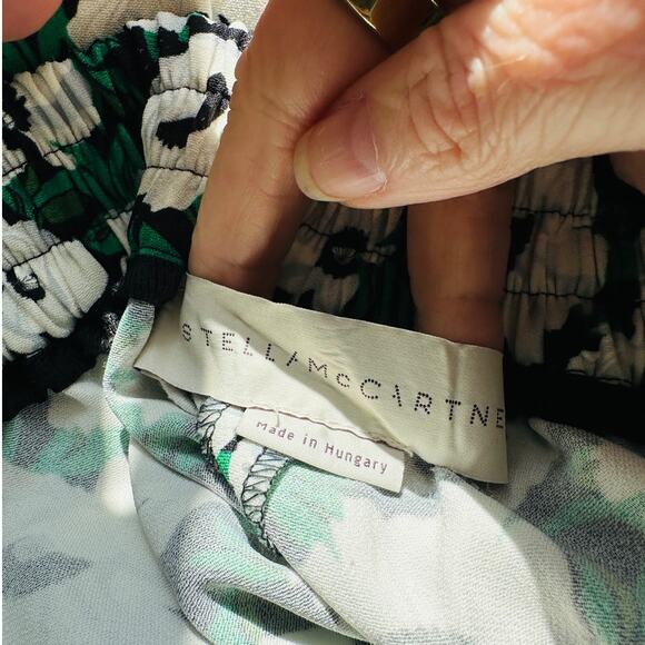 Stella McCartney White Black Green Floral Print Julia Flora Jogger Pants 42 - Picture 9 of 16